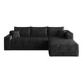 Cloud Sectional Sofa, Comfort U-Shaped Sofa For Living Room - Black