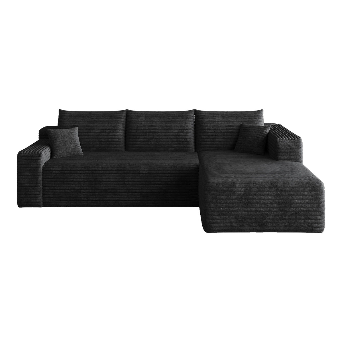 Cloud Sectional Sofa, Comfort U-Shaped Sofa For Living Room - Black