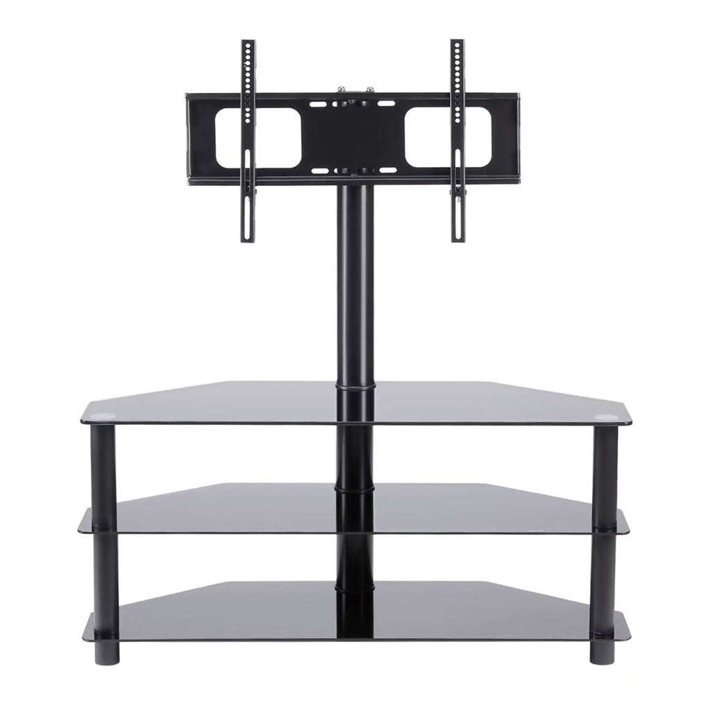 43.3" Multi-Function TV Stand Height Adjustable Bracket Swivel 3 Tier - Black
