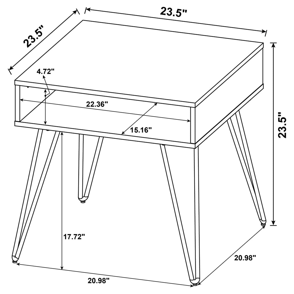 Square End Table - Brown