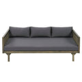 Claremont - 3 Seater Daybed With Slat Paneling And Water Resistant Cushions - Gray
