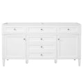 Bathroom Vanity Cabinet Only, 3 Drawers & 2 Doors, Adjustable Shelf, Soft Close Hinges - White