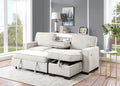 Estelle - Reversible Sleeper Sectional With Storage Chaise Drop-Down Table 2 Cup Holders And 2 USB Ports - Beige