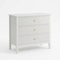 3 Drawer Nightstand, Wide With Soft Close Slides - White