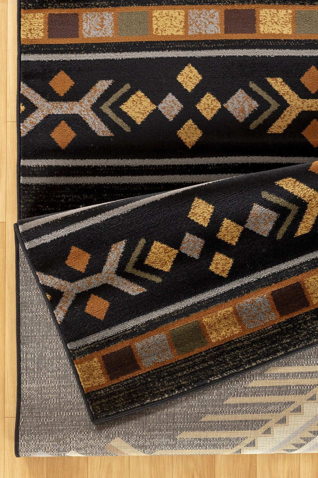 Tribes - 7'10" X 10'3" Southwest Area Rug - Black