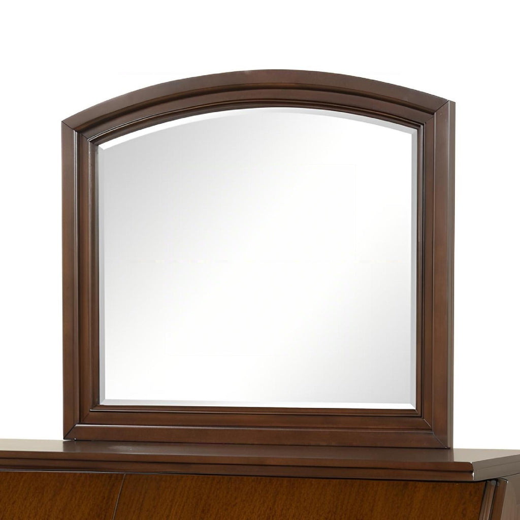 Meade - Arch Mirror With Low Distortion Glass - Dark Cherry