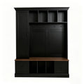 Hall Tree With Shoe Storage Bench, Entryway Coat Rack With 5 Hooks