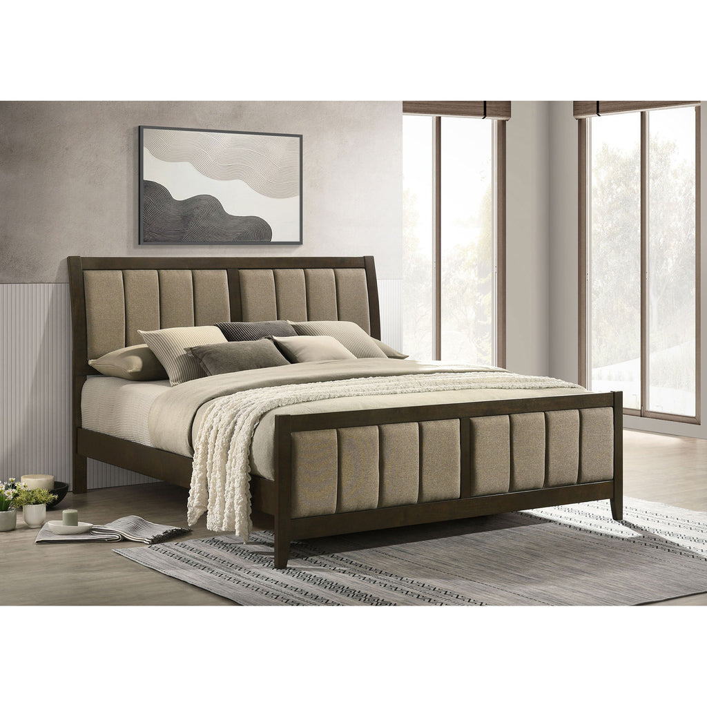 Clement - Panel Bed With Vertical Channel Tufting