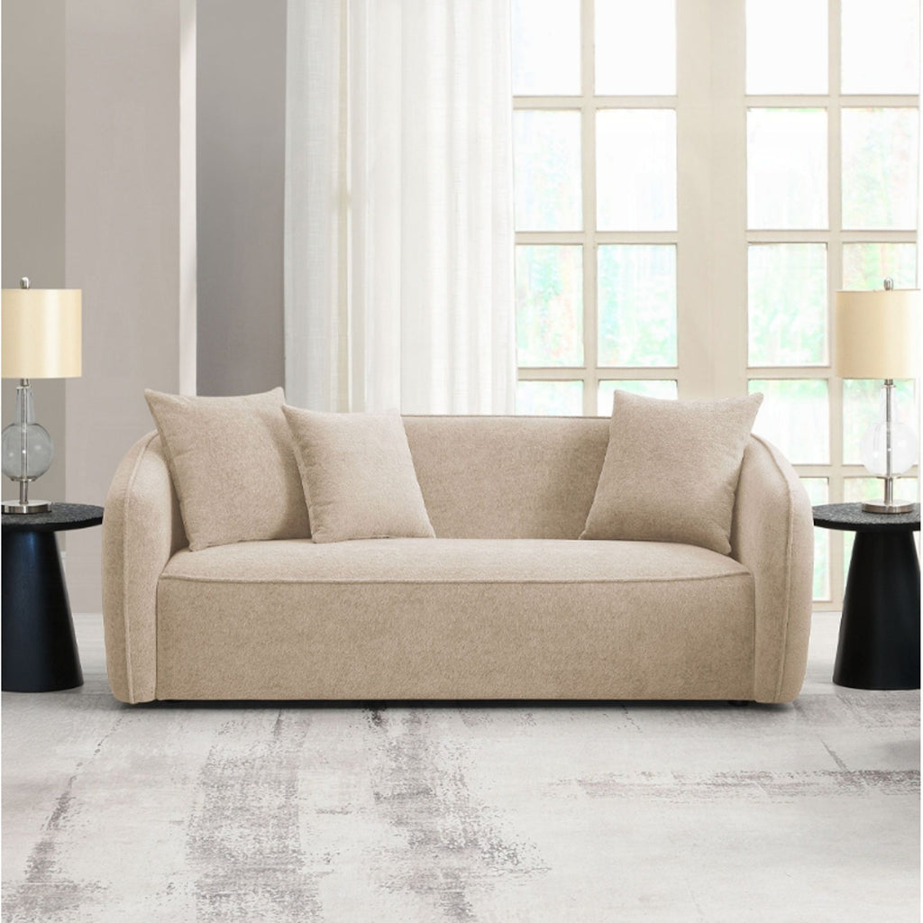 Keith - Sofa With 3 Pillows, Living Room Seating - Beige