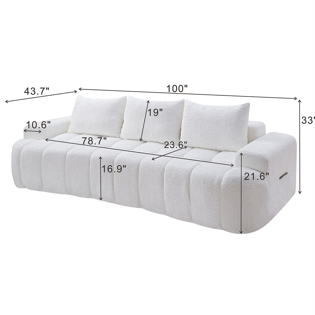 Extra Large Curved Front Compressed Sectional Sofa