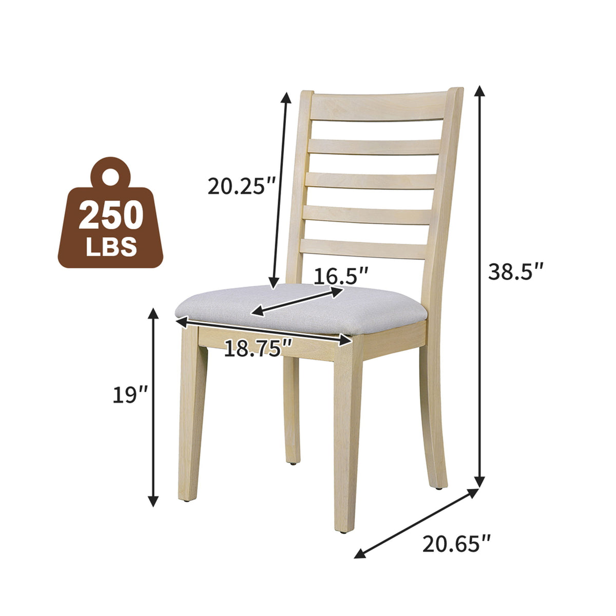 Upholstered Armless Chairs With High Ladder Back
