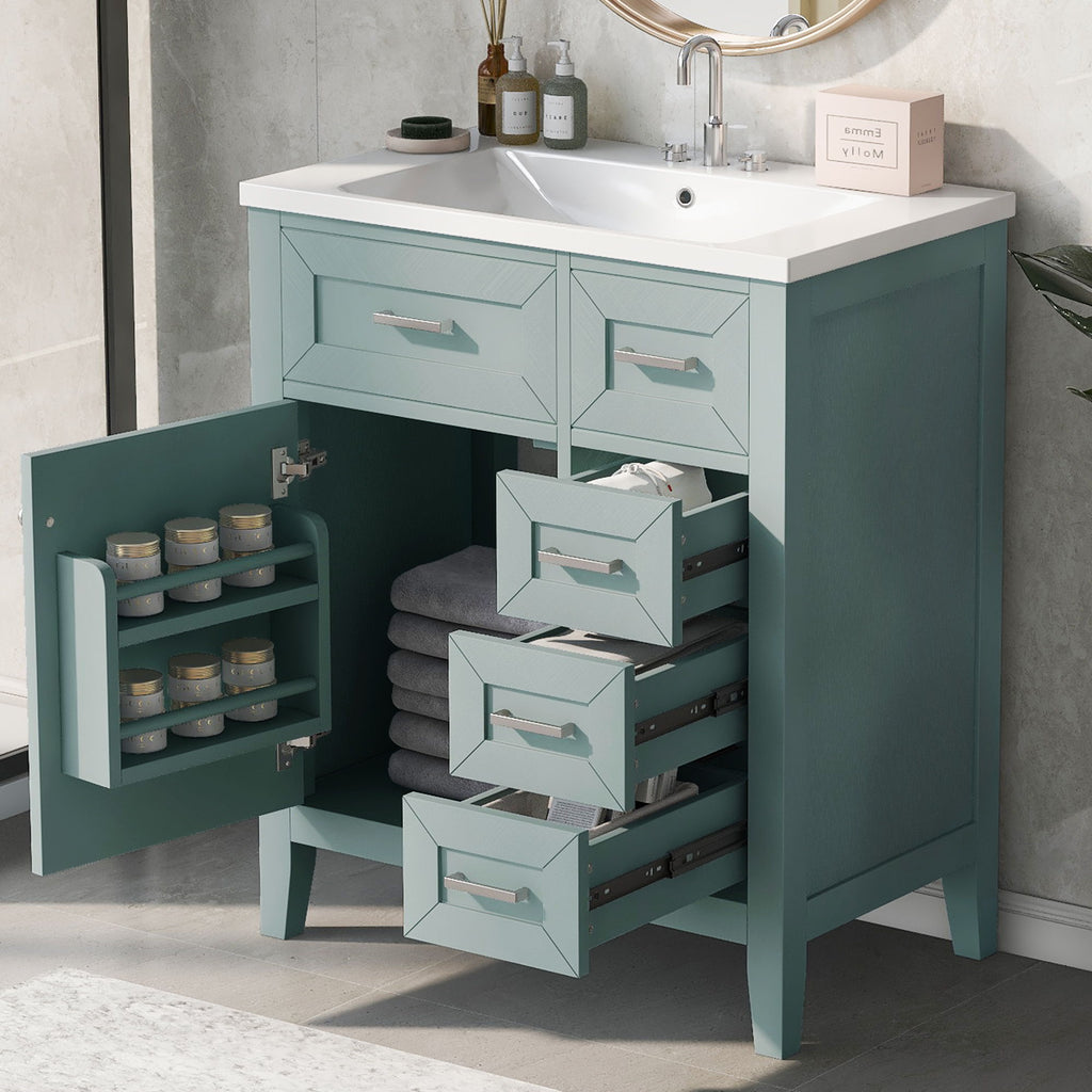 Modern Bathroom Vanity With Sink Combo, 3 Drawers