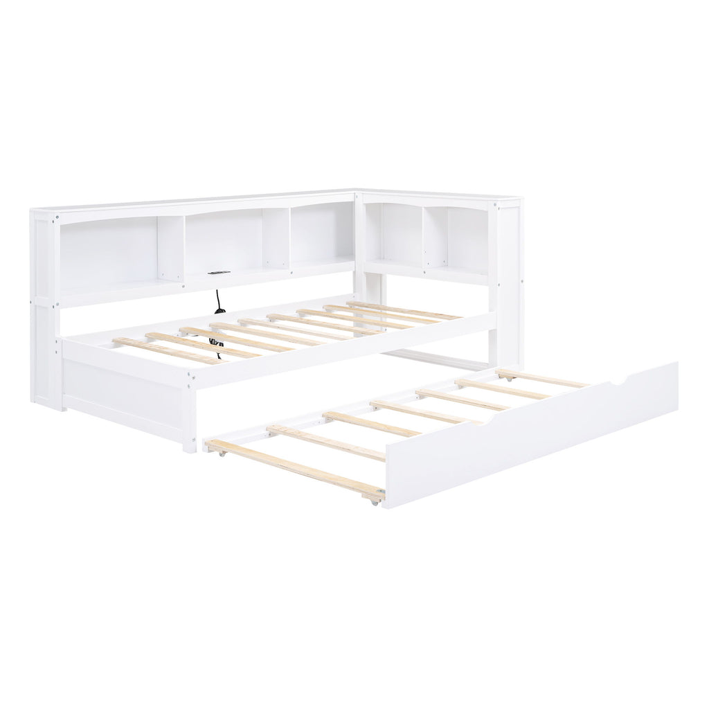 Daybed With Trundle, Storage Cabinets, USB Ports