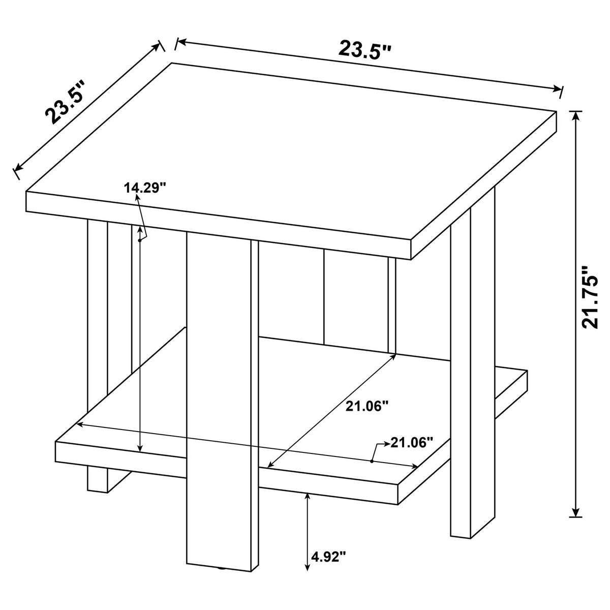 Square End Table - Mango Color