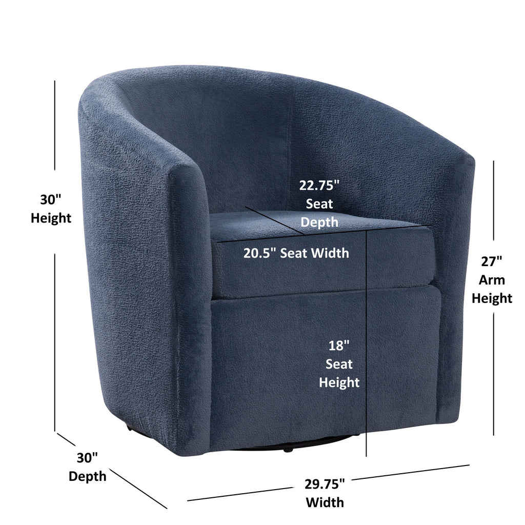 Oaklynn - Barrel Style Swivel Accent Chair
