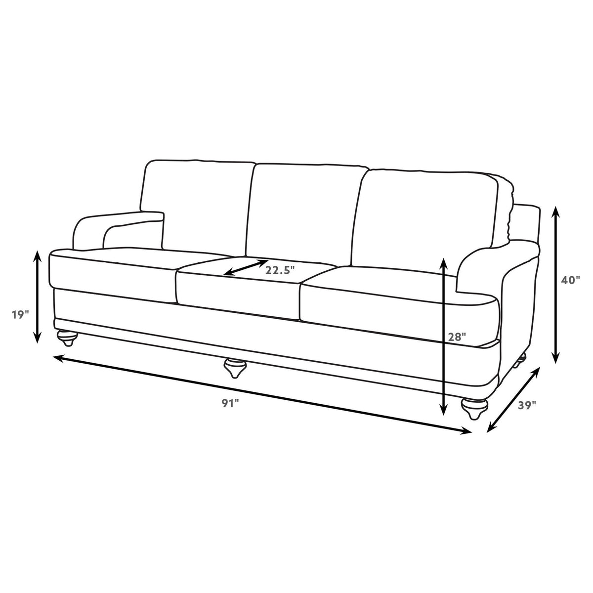 Anderson - 2 Piece Cushion Back Living Room Set - Gray