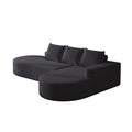Modern Curved Sofa, L-Shaped Modular Sectional Set With 3 Pillows