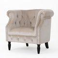 Celestialis - Upholstered Velvet Club Chair With Tub Design And Rolled Recessed Armrests - Champagne