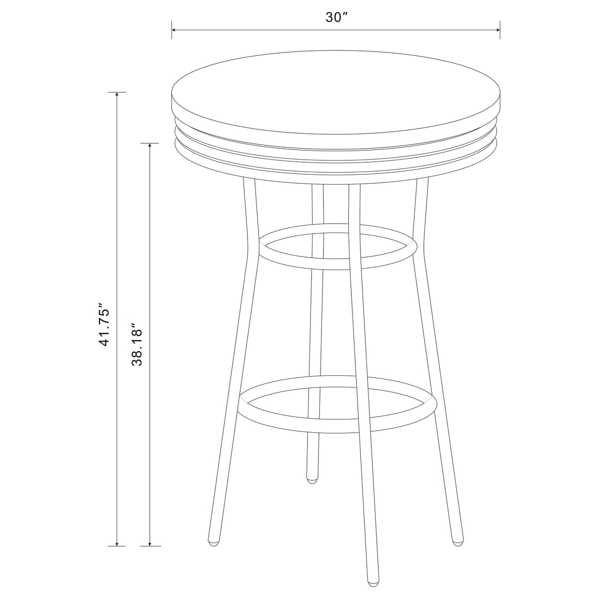 Midge - 3 Piece Round 1950S Bistro Pub Bar Table Set With Upholstery - White