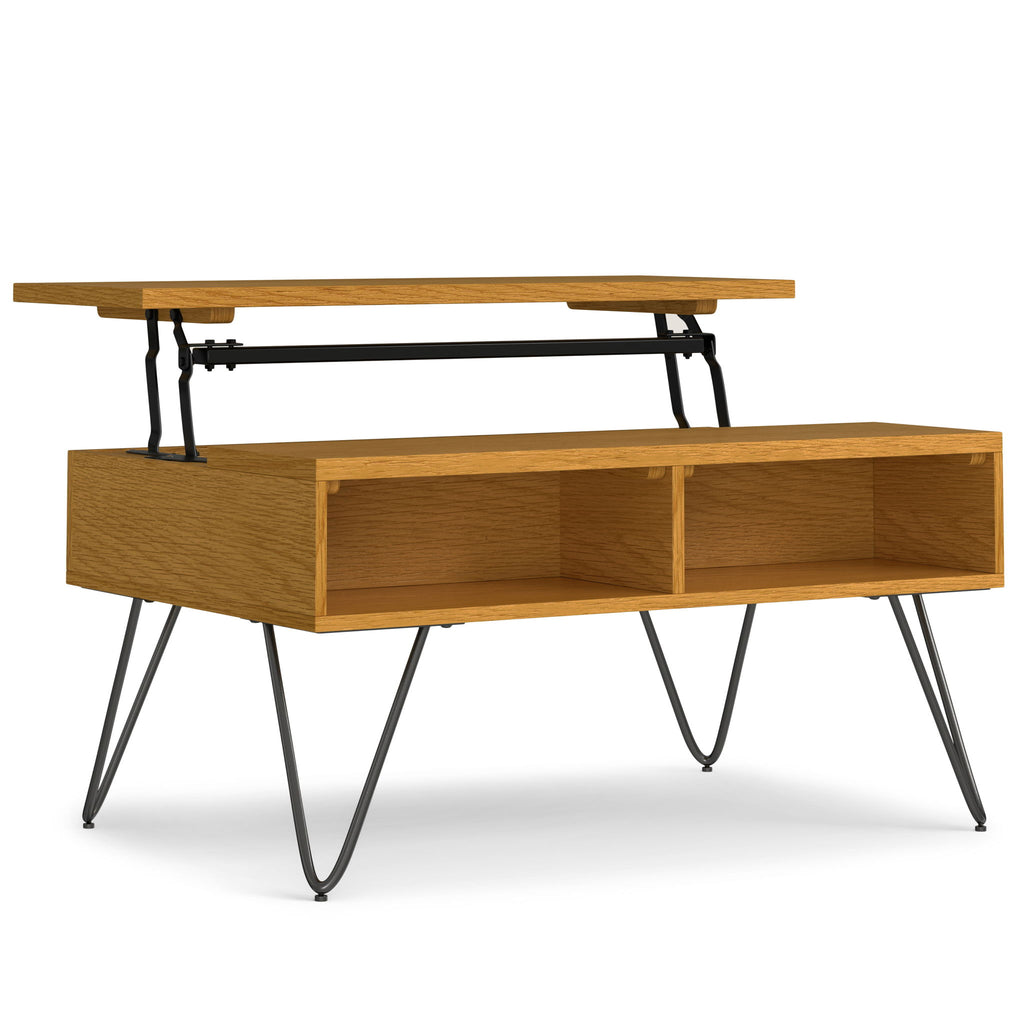 Hunter - Lift Top Coffee With Hidden Storage - Oak