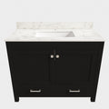 Bathroom Vanity Set, Cabinet With Doors & Drawers, Single Faucet Hole - Black