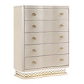 Flora - 5 Drawer Chest With Vertical Storage, LED Lighting - Champagne