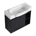 28" Wall Mounted Bathroom Vanity With Sink & Soft Close Door - Black Chestnut