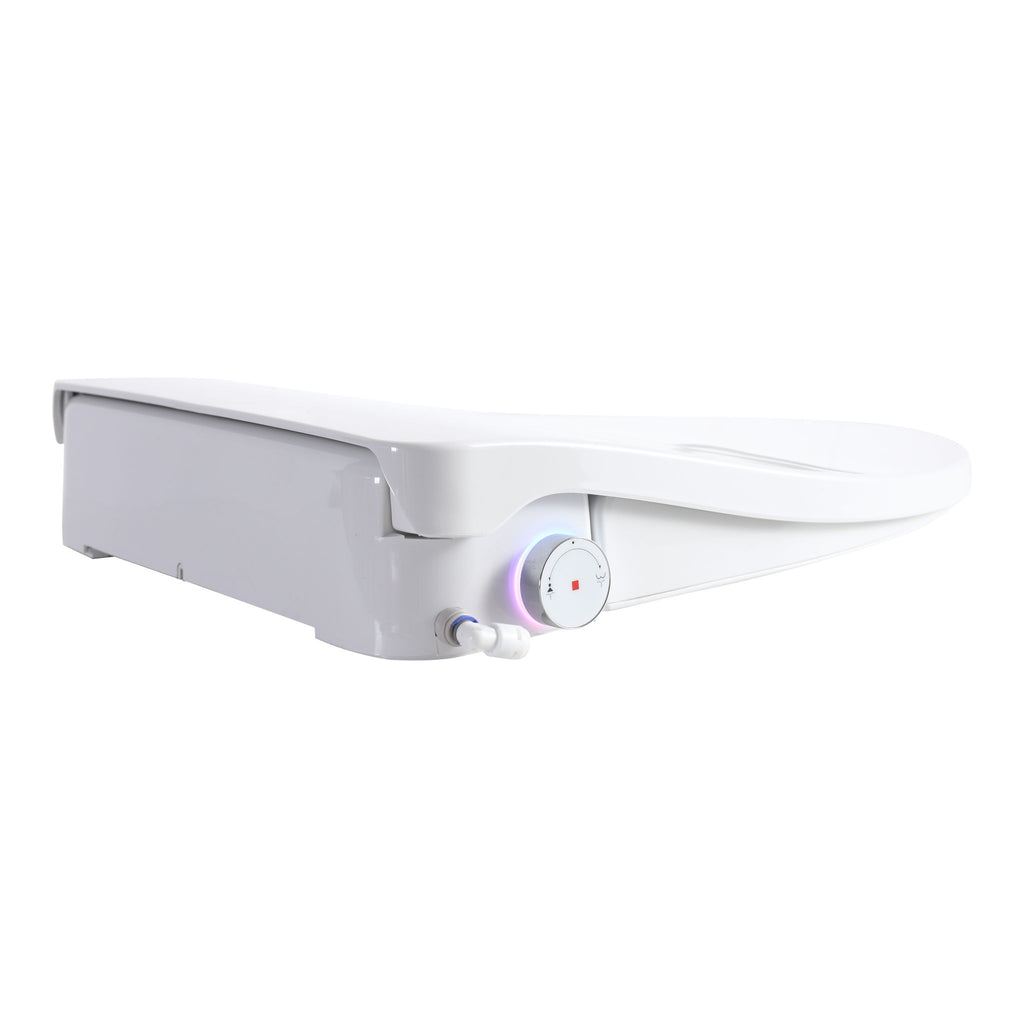 Smart Bidet Toilet Seat With Side Knob Adjustable Heated Seat With Water Temperature And Pressure Adjustment Portable Bidet - White