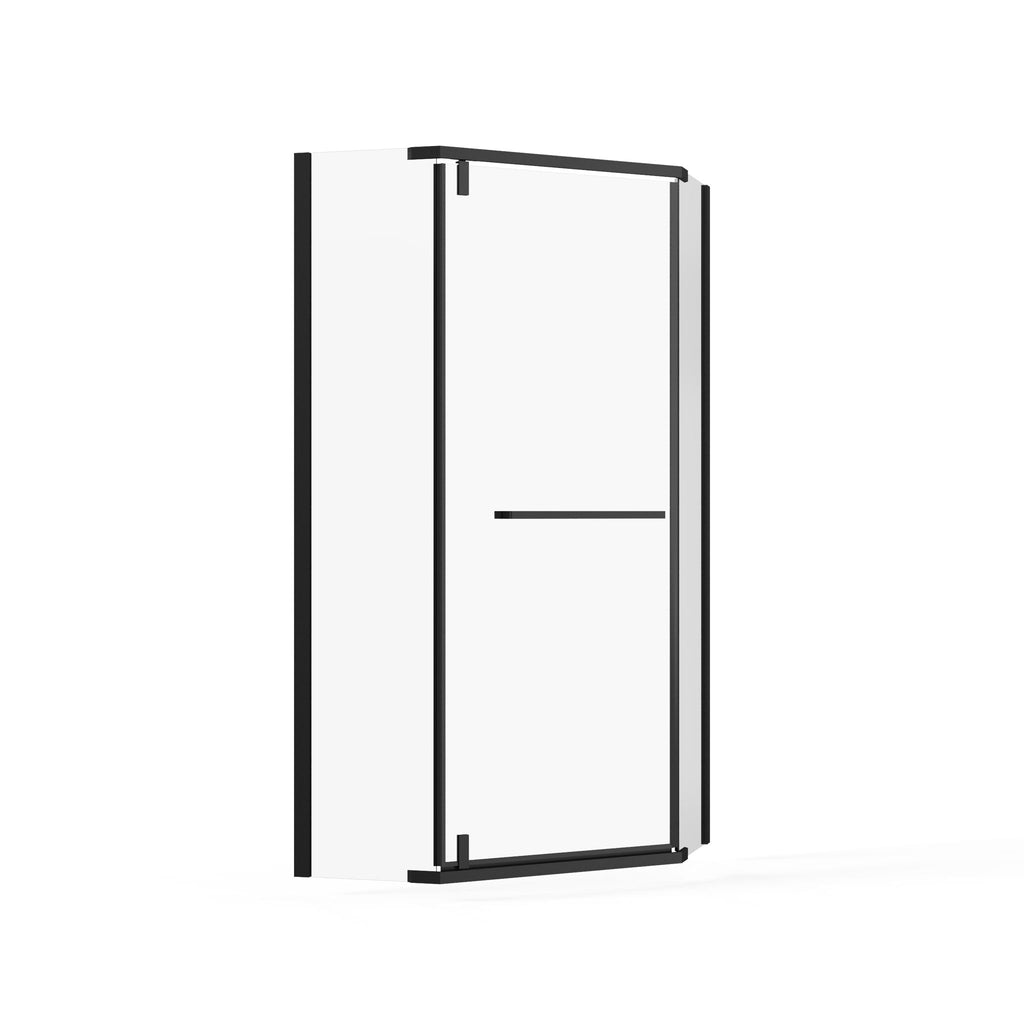 Durable Hardware Neo Angle Frameless Shower Door With Acrylic Base Combo