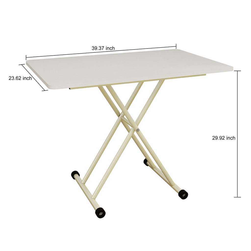 Adjustable Standing Table, Indoor & Outdoor Use, Portable With Adjustable Height - Off White / White