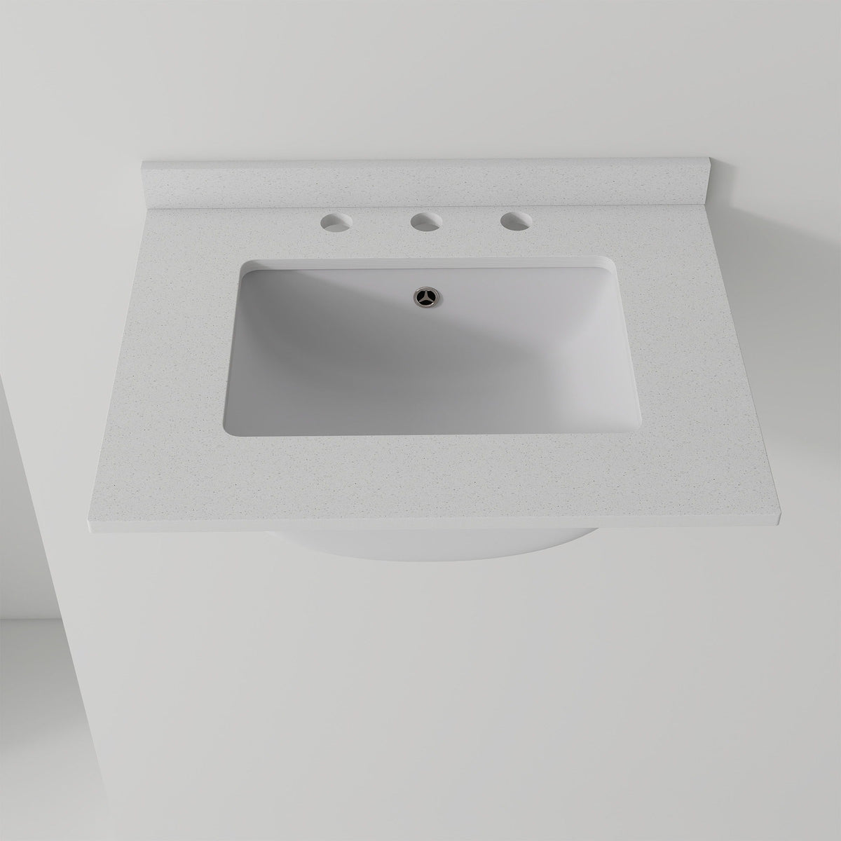 Basin Sink, 0.6" Ultra Thin Profile, Triple Faucet Holes
