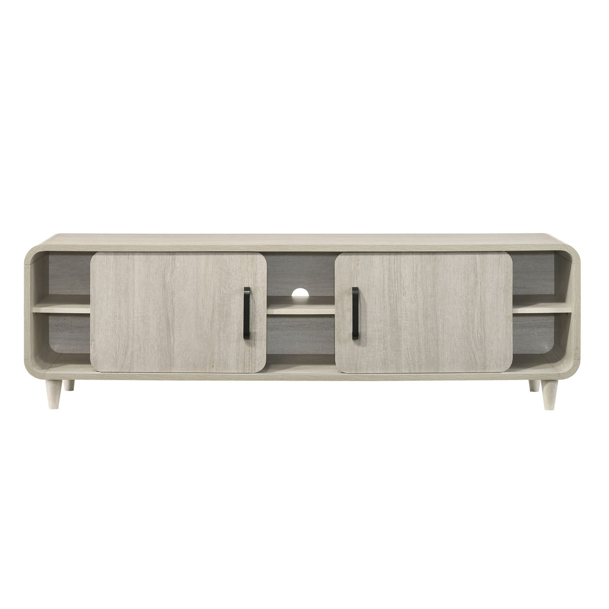 TV Stand With Sliding Doors And Handles, Living Room Furniture - Antique White