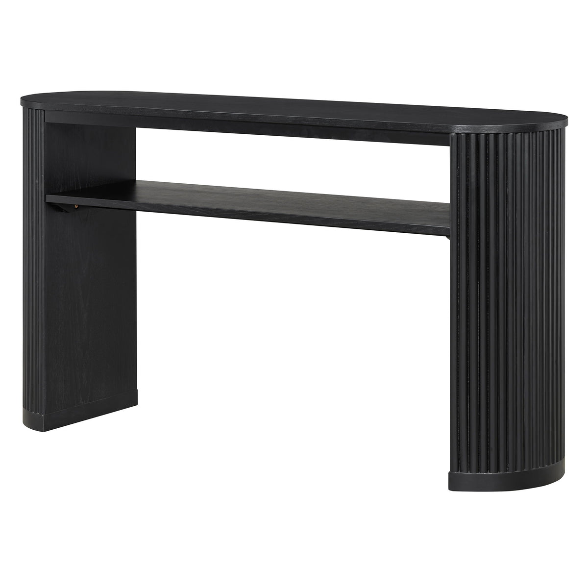 Console Table With Fluted Legs, Open Shelf