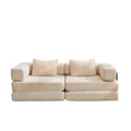 Convertible Floor Sofa Bed With Pillow Back Support Armrest