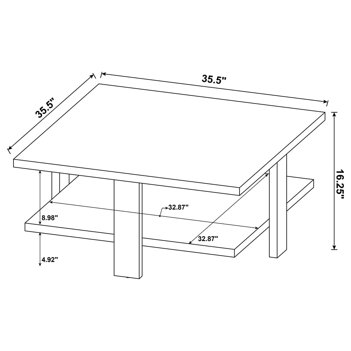 Runnion - Square Coffee Table - Light Brown