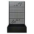 Planter Box With Trellis, Outdoor Raised Garden Bed With Privacy Screen Lattice Panels For Patio - Black