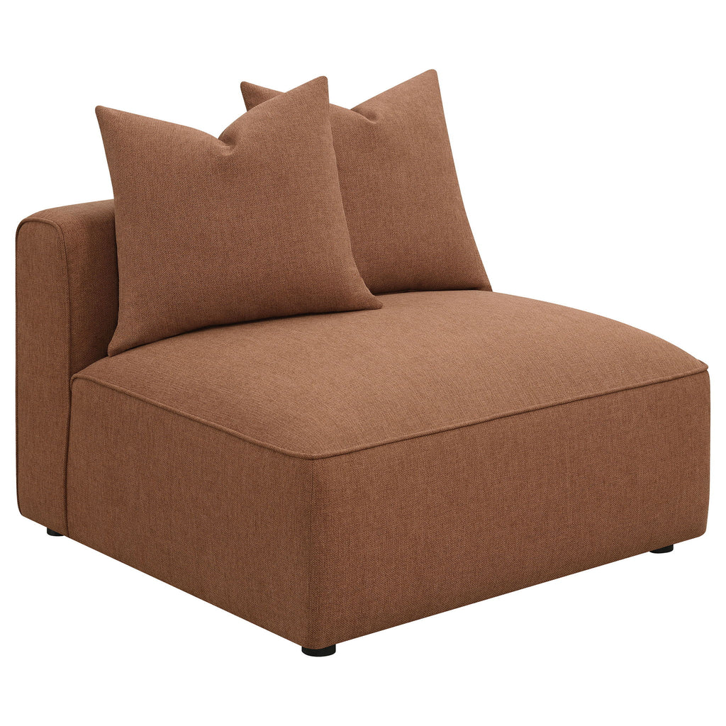 Colleen - Armless Chair With Pillows - Terracotta