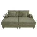 Modern Chaise Sofa With Adjustable Backrest, Cup Holders, Phone Holder & Storage Compartments For Living Room