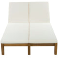Adjustable Outdoor Patio Lounge Chair 2 Seater Recliner - Beige / Natural