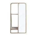 Clothes Hanger With Mirror, Large - Brown