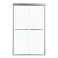 Modern Semi Frameless Bypass Sliding Shower Enclosure - Brushed Silver