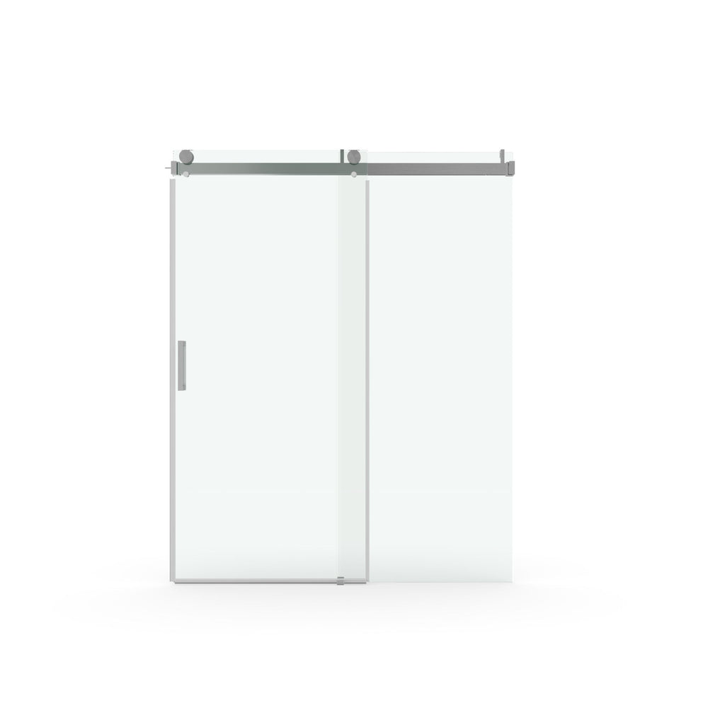 Frameless Soft Closing Shower Door, 1 / 4" (6Mm) Tempered Glass Single Sliding With Explosion Proof Coating - Chrome