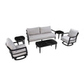6 Piece Outdoor Conversation Set With Swivel Chairs - Ember Black