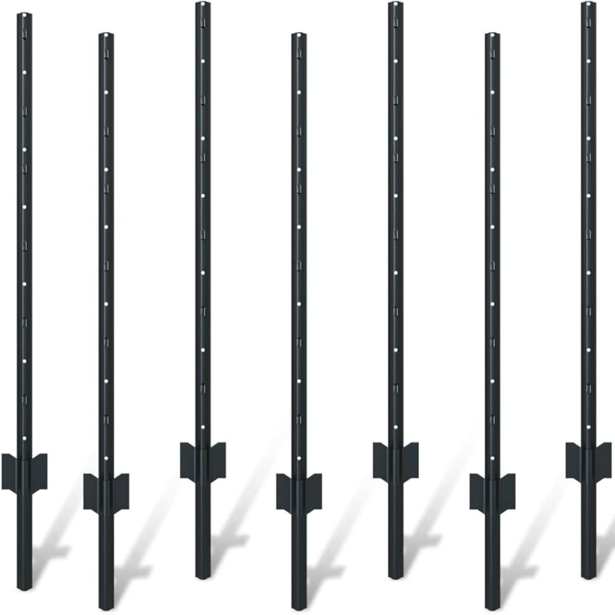 4 Foot U-Shaped Metal Garden Fence Posts Set For Wire Fencing