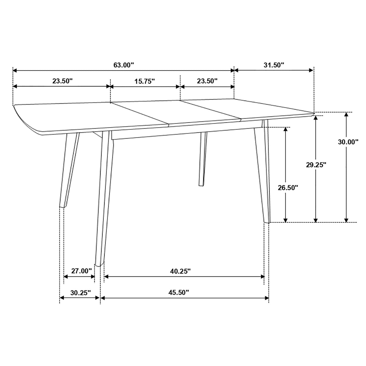 Rectangular Dining Table With Butterfly Leaf - Walnut