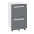 2-Drawer Mobile File Cabinet With Lock,On 360° Wheels, Holds A4/Letter/Legal Files - White