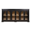 Modern Arched Glass Sideboard With 6 Doors, Buffet Cabinet With Storage And Adjustable Shelves
