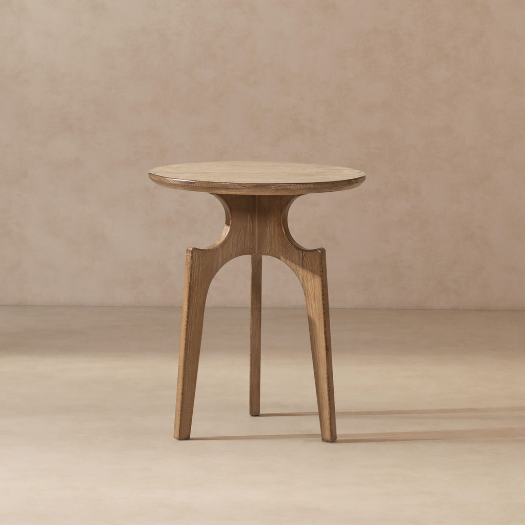 Carmel - Round Side Table - Antique Brown