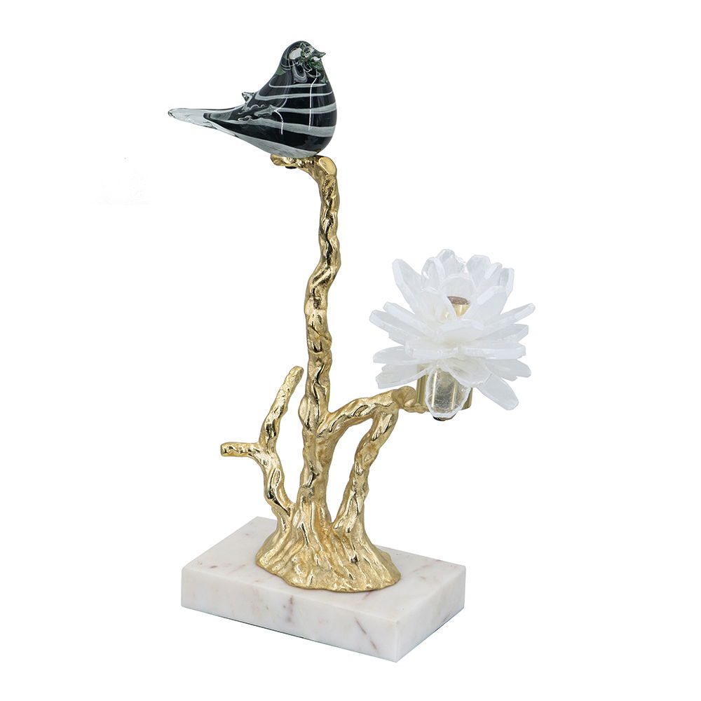 Aluminum Candle Holder With Marble Stand