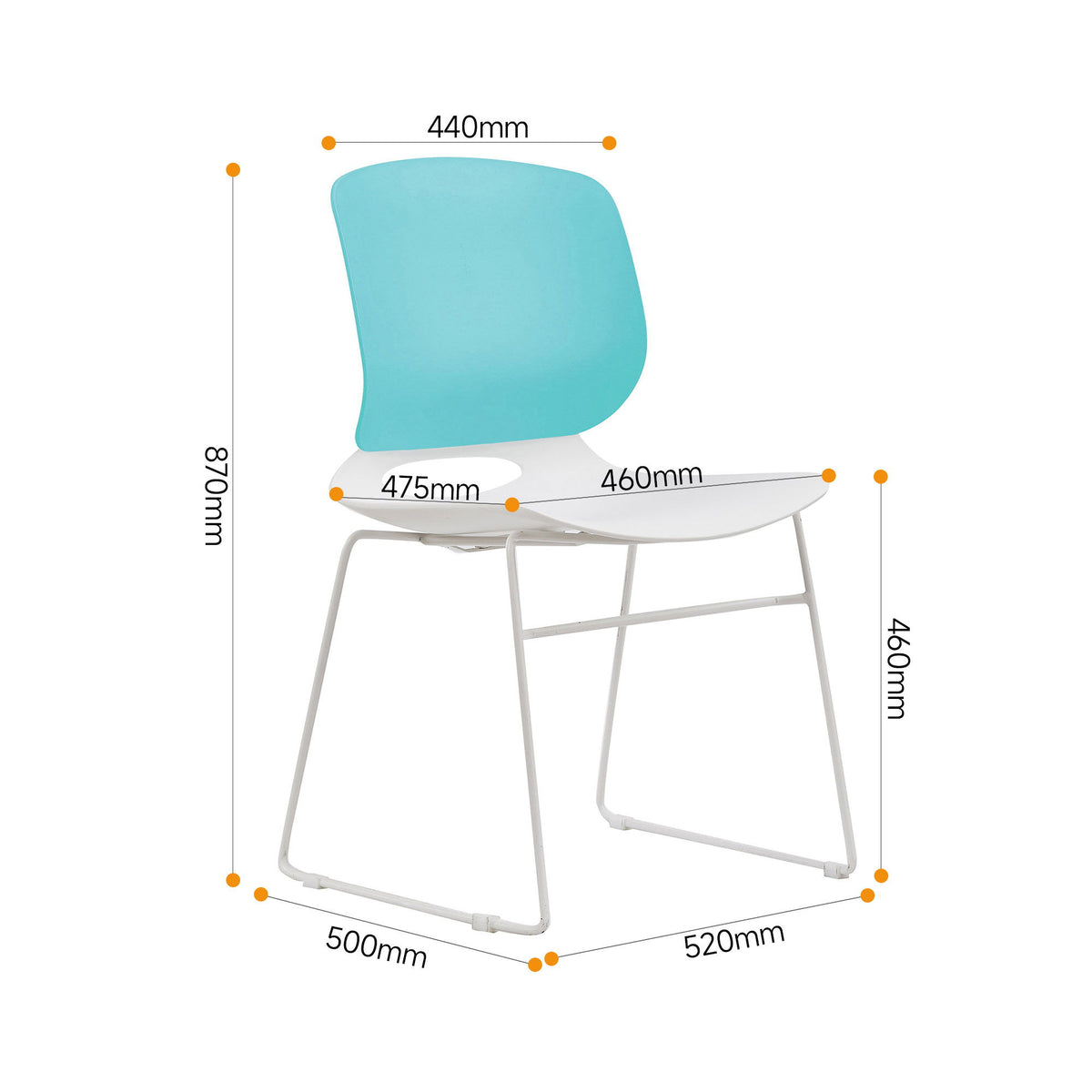 Ergonomic Backrest Stacking Chairs (Set of 4)